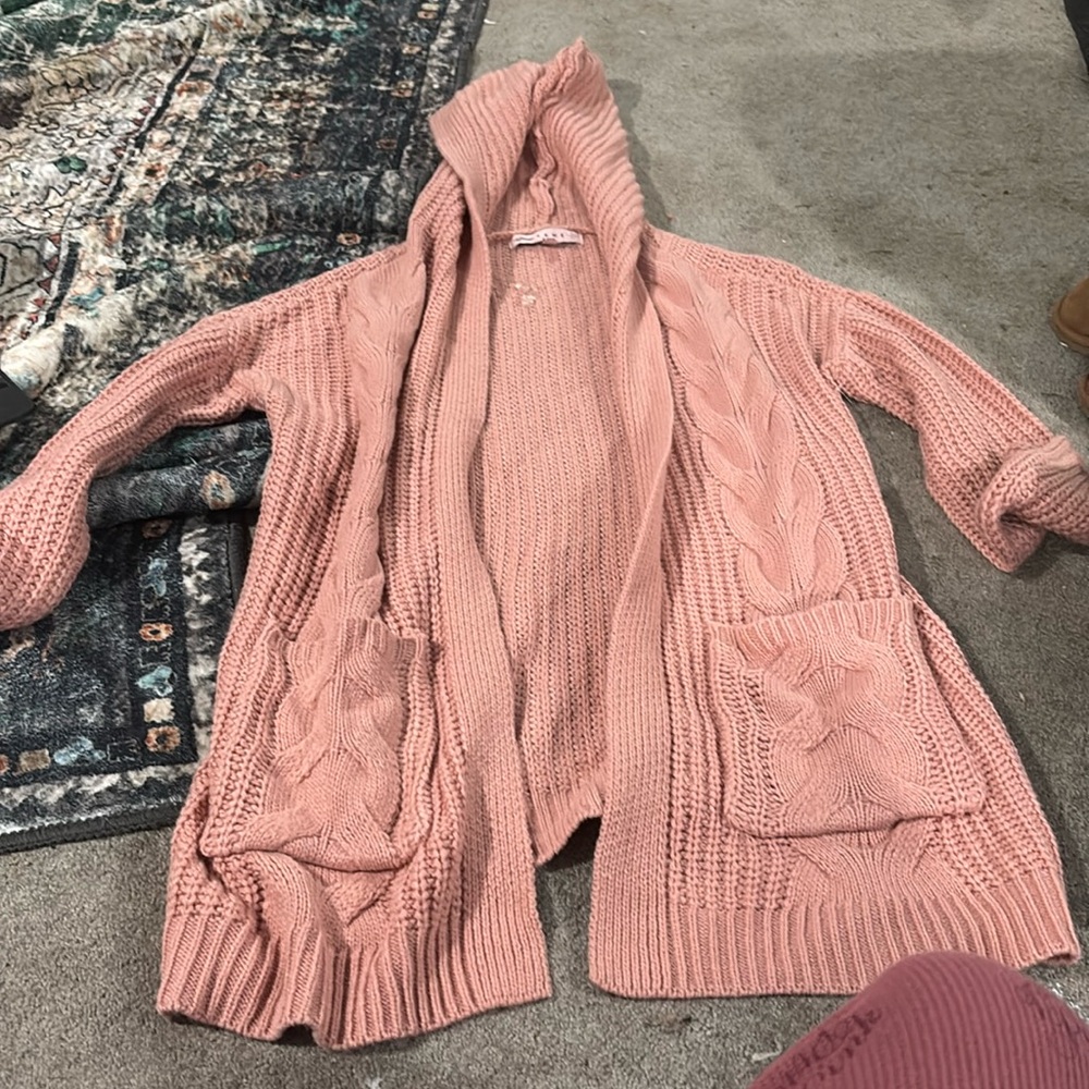 Pink knitted cardigan